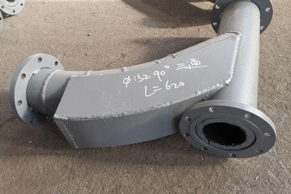 90&deg;雙金屬復合耐磨帶背包彎頭φ180